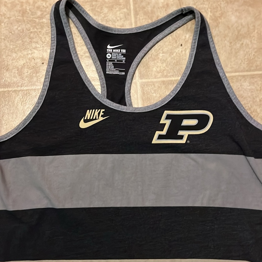 Nike striped NCAA Purdue Boilermakers cotton tank top - Picture 3 of 7